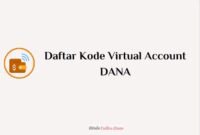 Daftar Kode Virtual Account Dana Lengkap untuk Semua Bank